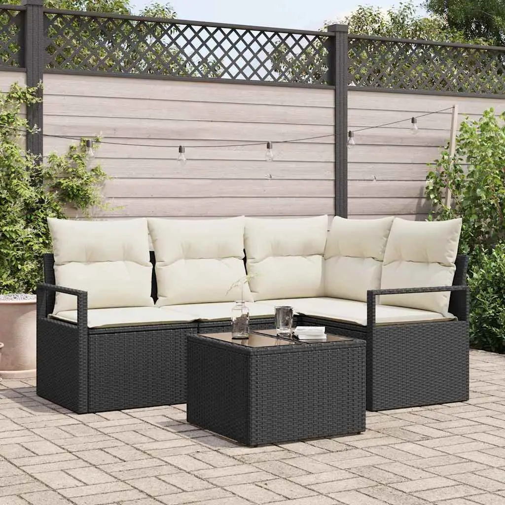 Ensemble de Canapés 5 pcs Marron et Crème polyrotin vidaXL 3355036