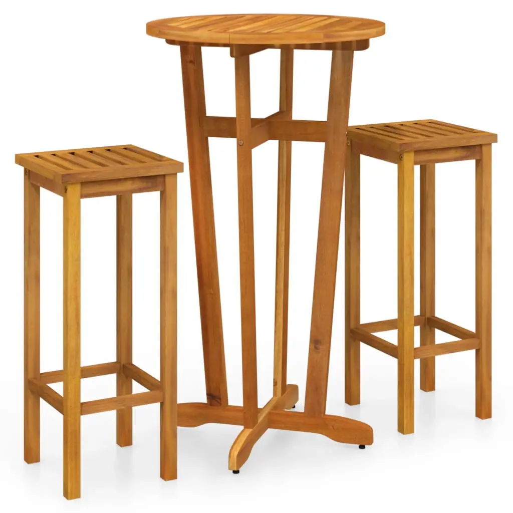 Ensemble de 3 pcs bar de jardin – Mobilier d’extérieur – Mobilier de jardin bois d’acacia solide-JU2216