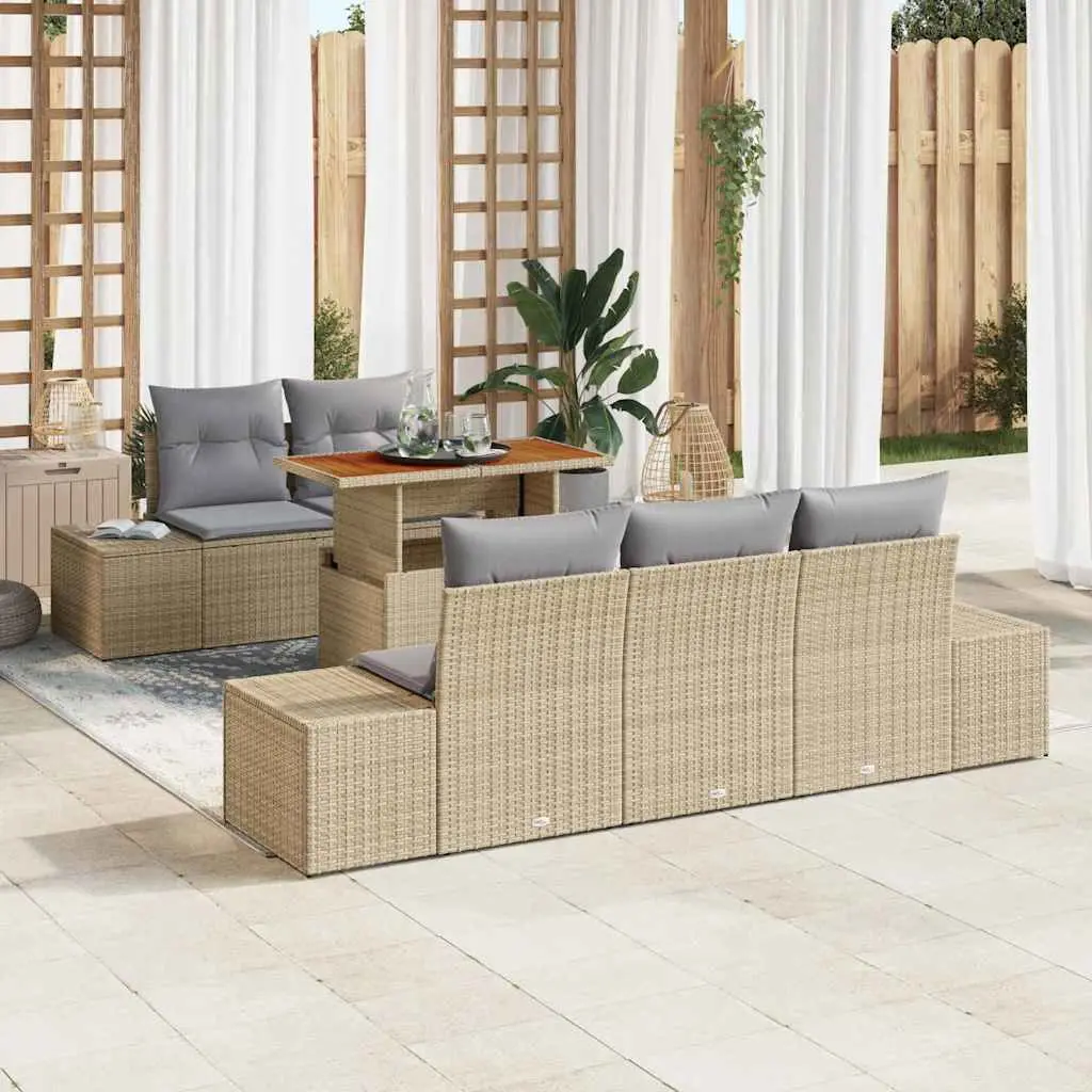 Ensemble de salle à manger pour jardin 6 pcs Beige et gris vidaXL 3349902 beige et gris
