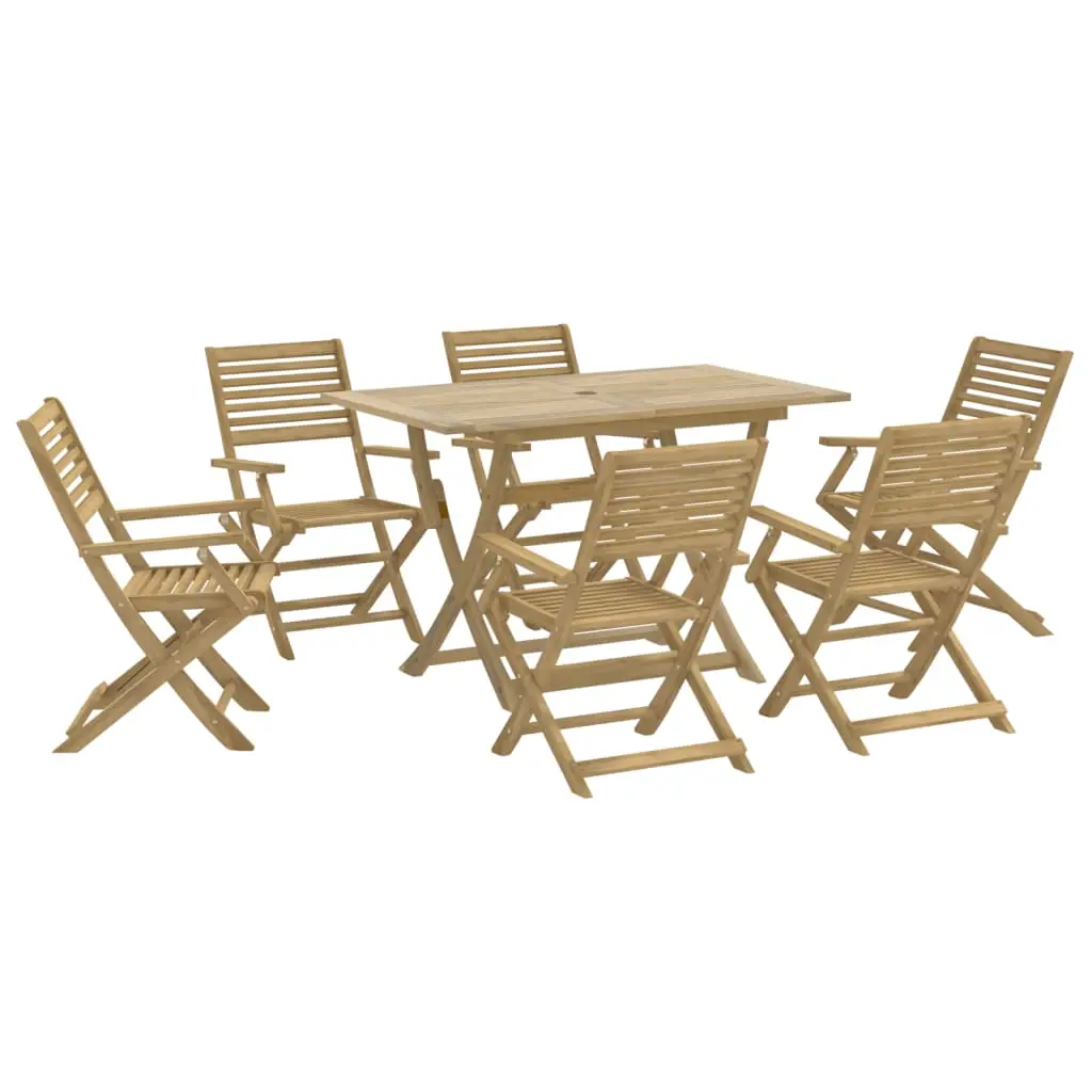Ensemble de 7 pcs table de jardin avec chaises – mobilier de jardin Bois d’acacia solide-JU2732