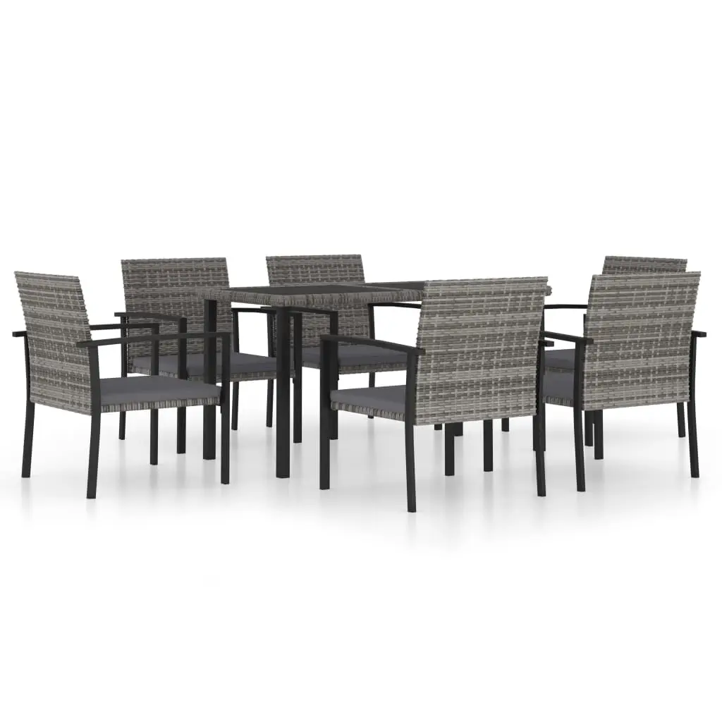 Ensemble de 7 pcs table de jardin avec chaises – mobilier de jardin Résine tressée Gris