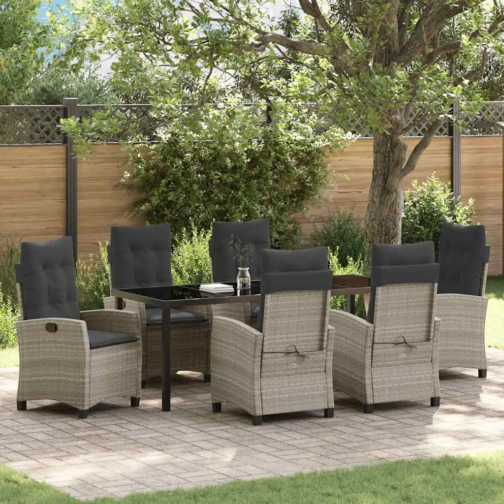 Ensemble de salle à manger pour jardin 7 pcs Gris clair vidaXL 3380412