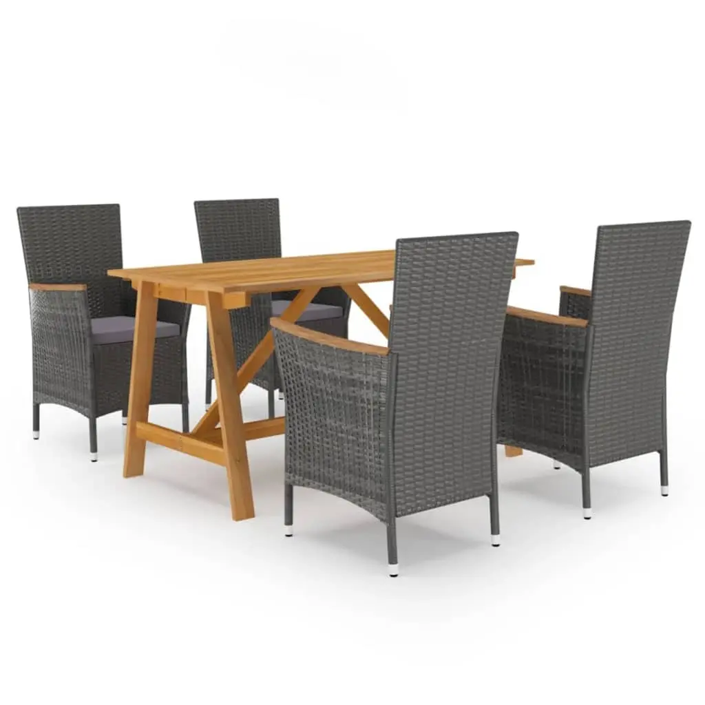 Ensemble de 5 pcs table de jardin avec chaises – mobilier de jardin Gris-JU3038