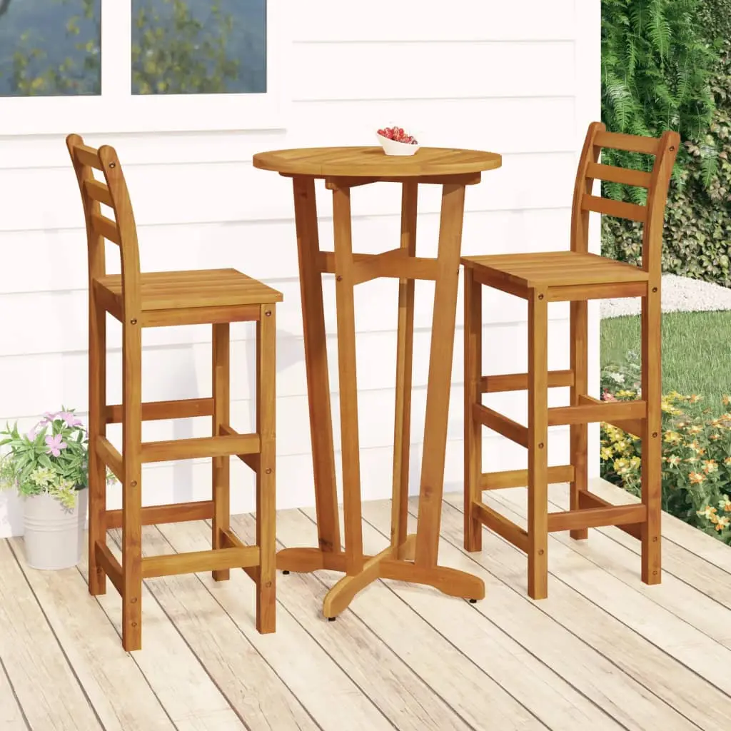Ensemble de bar de jardin 3 pcs bois d’acacia solide vidaXL 3154382