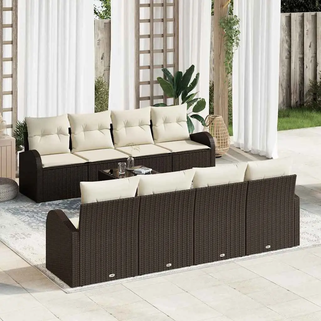 Ensemble de canapé de jardin Marron 55 x 55 x 37 cm polyrotin vidaXL 3345968