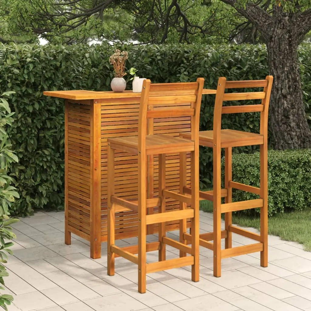 Ensemble de bar de jardin 3 pcs Bois d’acacia solide vidaXL 3115998