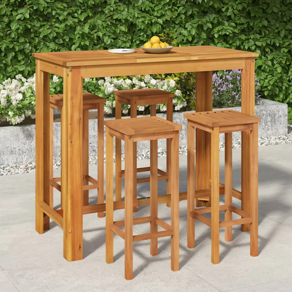 Ensemble de bar de jardin 5 pcs bois d’acacia solide vidaXL 3154392