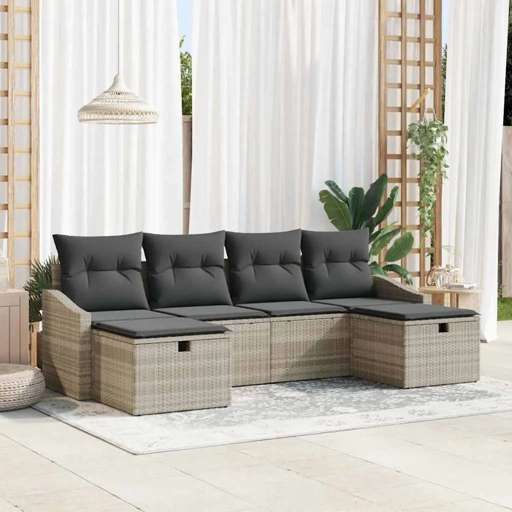Ensemble de Canapés avec coussin 6 pcs polyrotin vidaXL 3360653