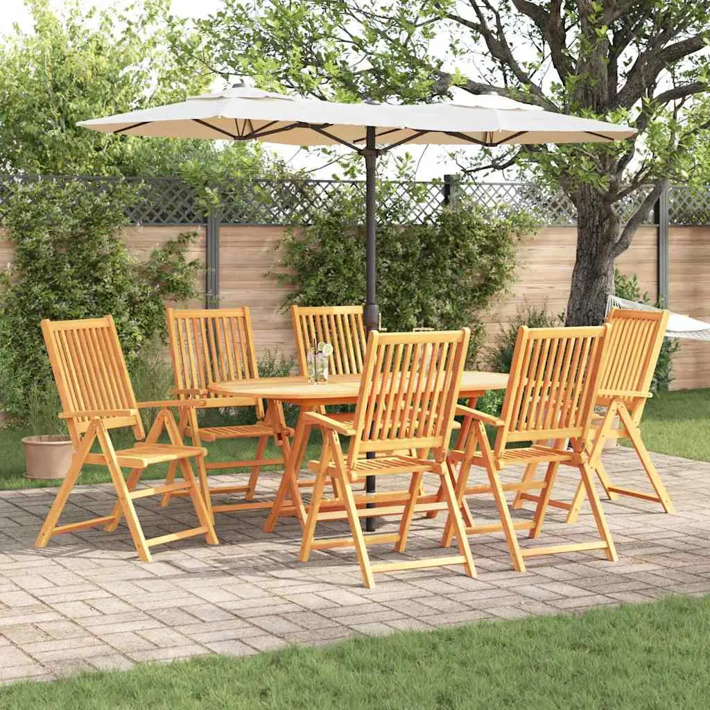 Ensemble de salle à manger pour jardin 7 pcs Marron vidaXL 3375727