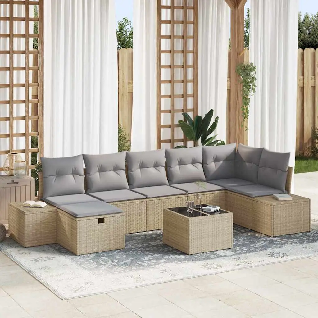 Ensemble de Canapés avec coussin 7 pcs polyrotin vidaXL 3360741