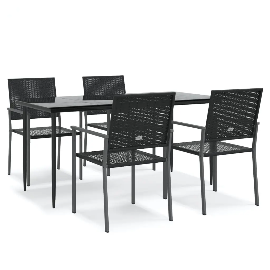 Ensemble de 5 pcs table de jardin avec chaises – mobilier de jardin résine tressée acier