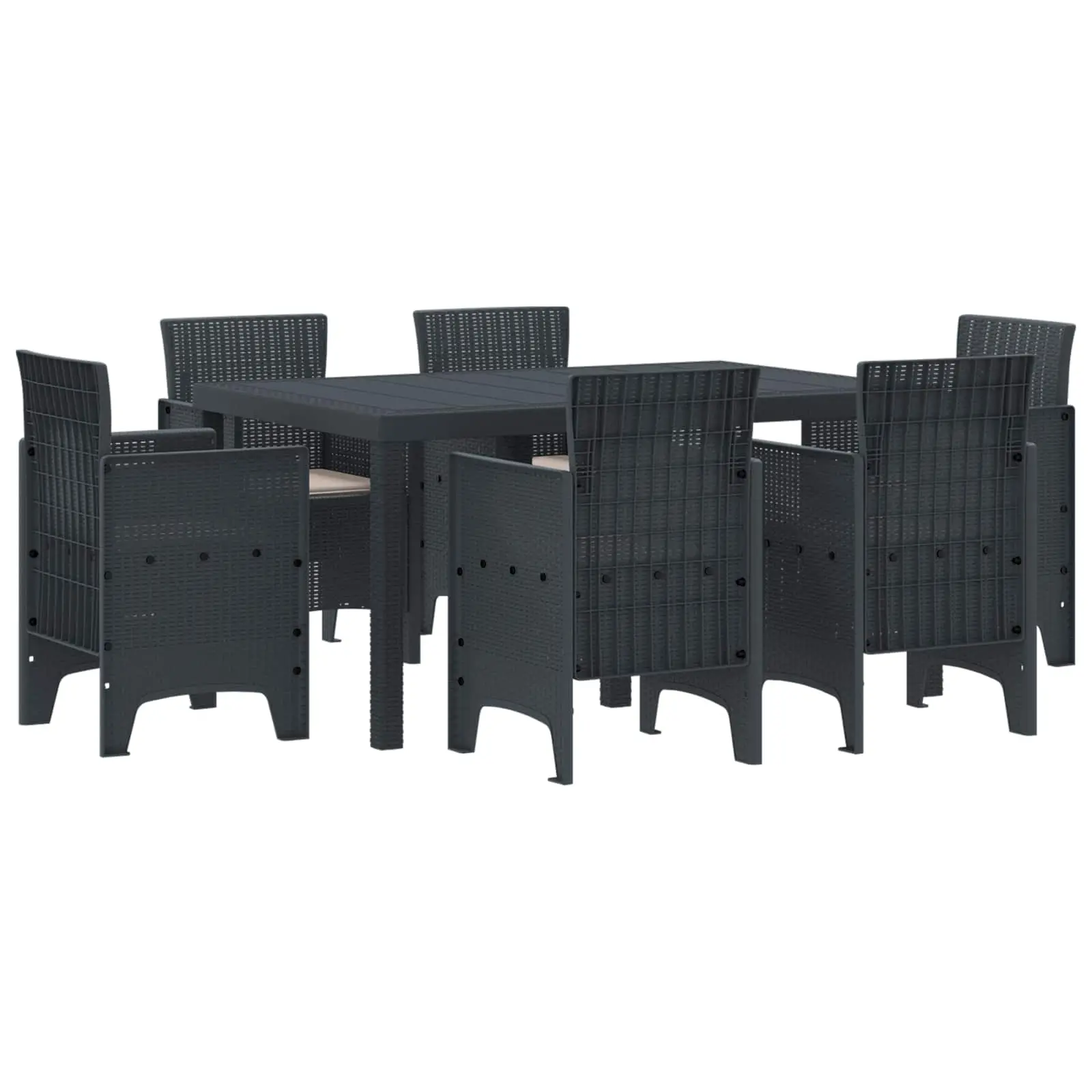 Ensemble de salle à manger pour jardin 7 pcs Anthracite vidaXL 3378553 Anthracite/ Taupe