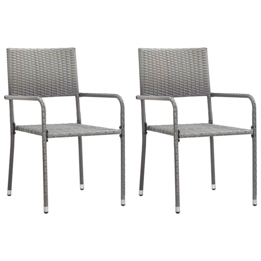 Ensemble de 3 pcs table de jardin avec chaises – mobilier de jardin Gris-JU3048