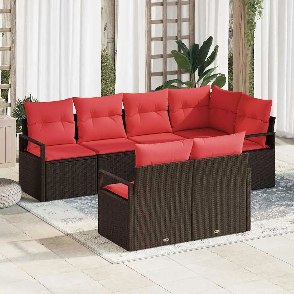 Ensemble de Canapés 7 pcs Marron polyrotin vidaXL 3346424