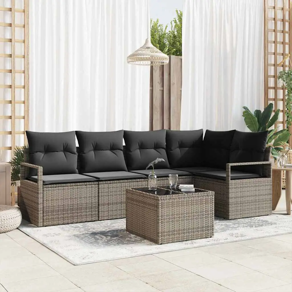 Ensemble de Canapés 6 pcs Gris polyrotin vidaXL 3346389