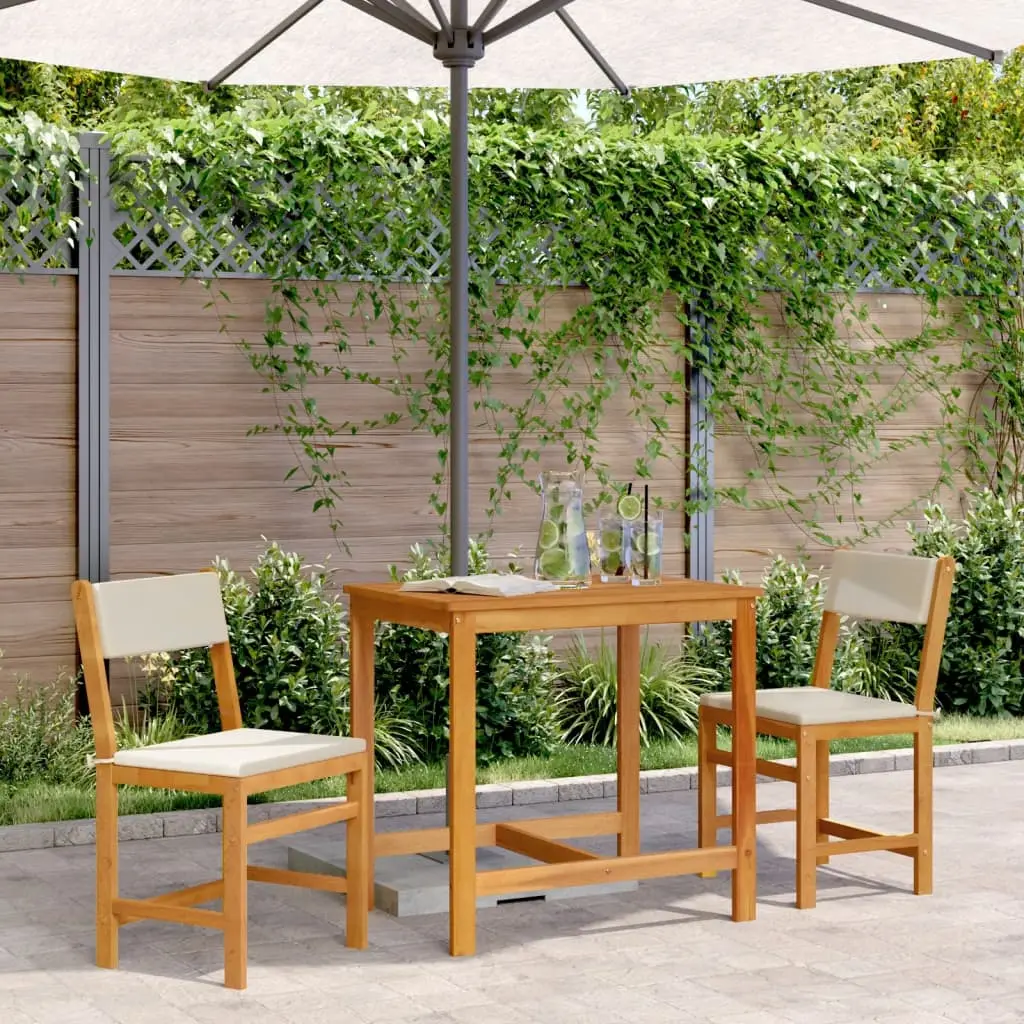 Ensemble de balcon avec coussins 3 pcs bois massif d’acacia vidaXL 365855