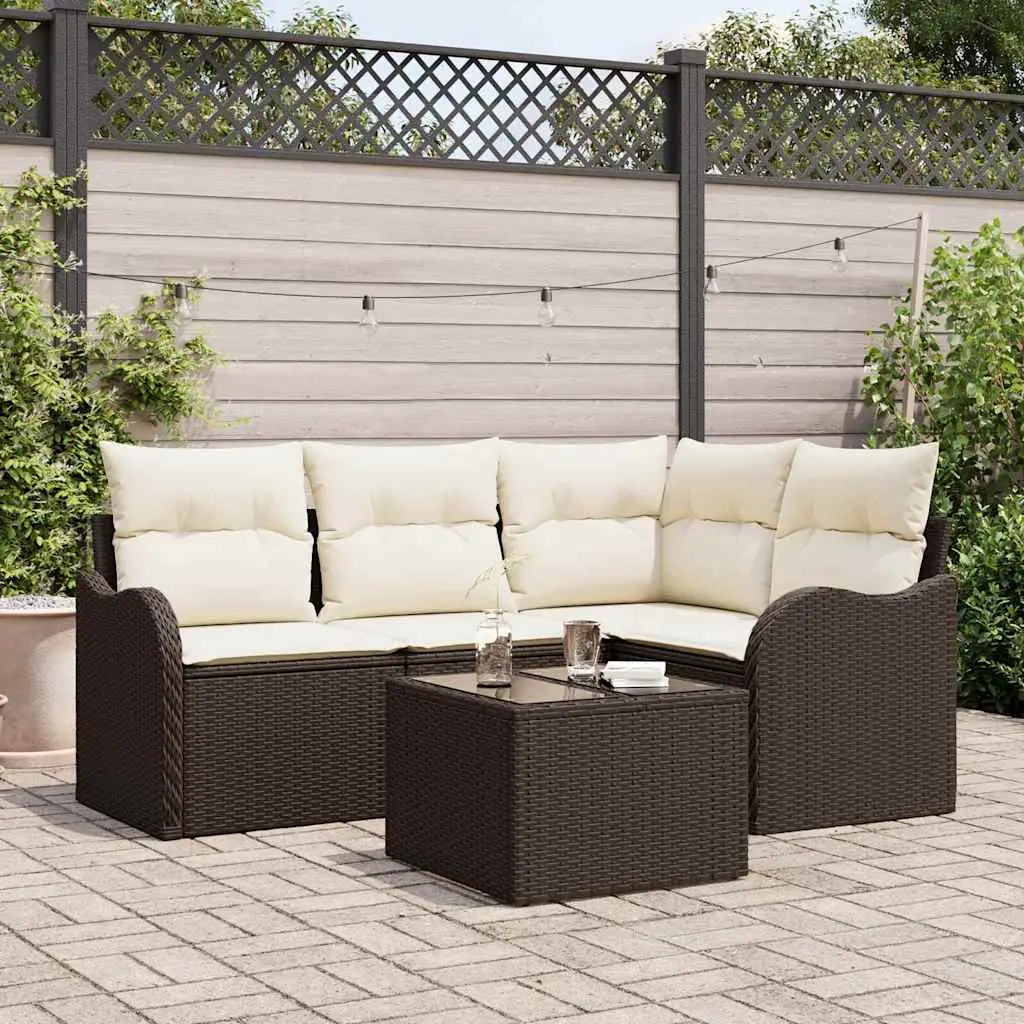 Ensemble de canapé de jardin Marron polyrotin vidaXL 3345688