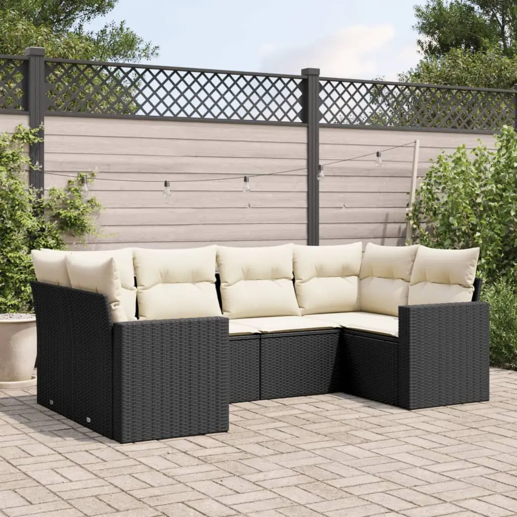 Ensemble canapés extérieur 6 personnes résine tressée modulable pour espace détente Noir – ComfortXL Outdoor Living