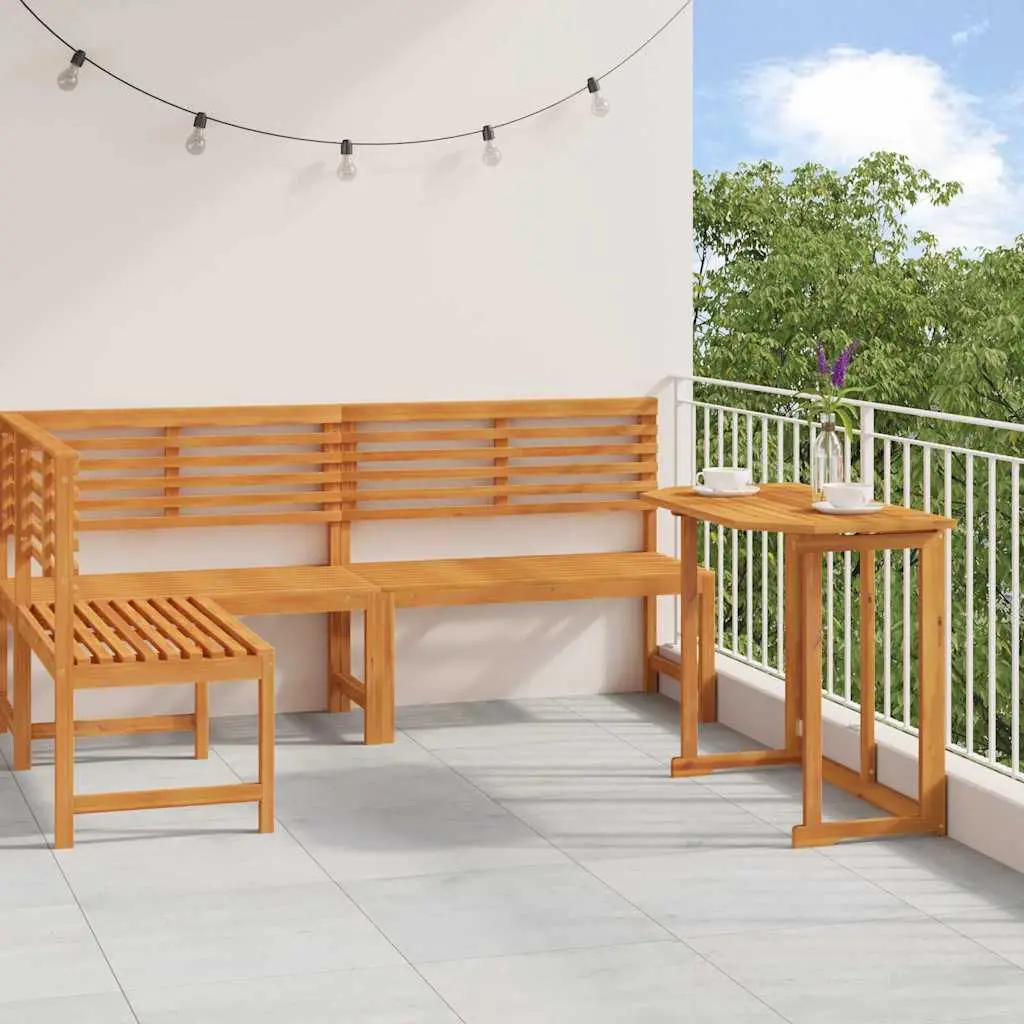Ensemble de banc de jardin 3 pcs Marron Bois d’Acacia Massif vidaXL 3328692