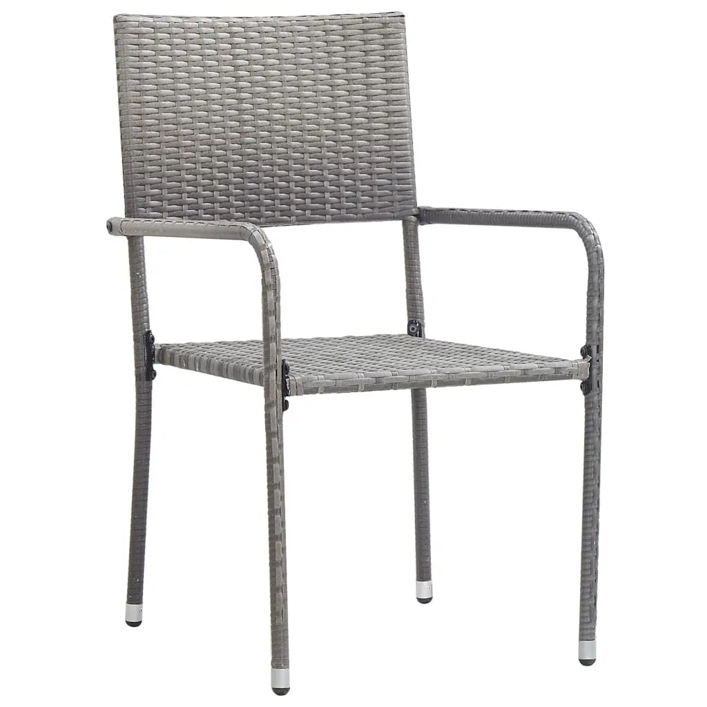Ensemble de 3 pcs table de jardin avec chaises – mobilier de jardin Résine tressée Gris-JU2381