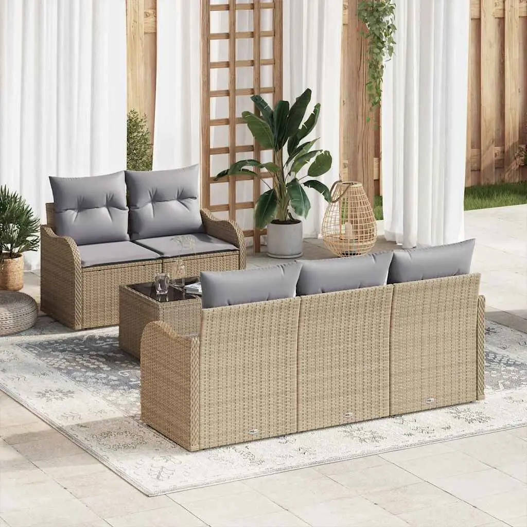 Ensemble de canapé de jardin Beige polyrotin vidaXL 3345580