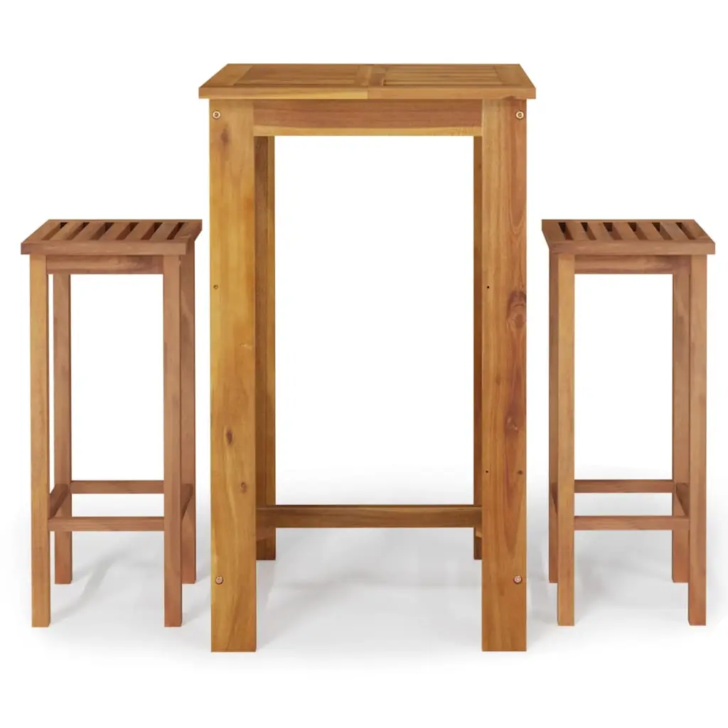 Ensemble de 3 pcs bar de jardin – Mobilier d’extérieur – Mobilier de jardin bois d’acacia solide-JU2237