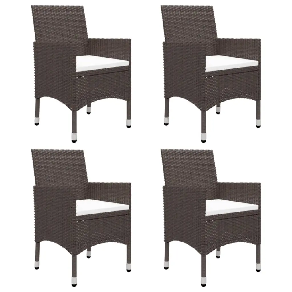 Ensemble de 5 pcs table de jardin avec chaises – mobilier de jardin Marron-JU3067