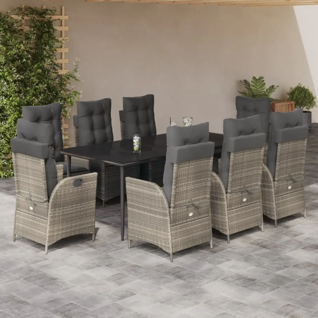 Ensemble de jardin 8 places Gris avec fauteuils inclinables et coussins Anthracite – ComfortXL Outdoor Living