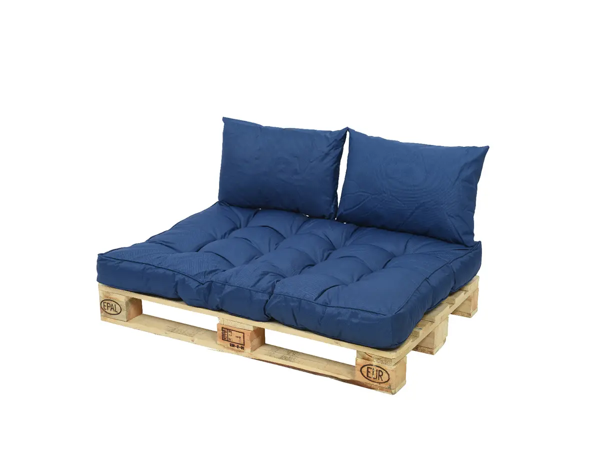 Ensemble coussin d’extérieur palette bleu – Jardideco