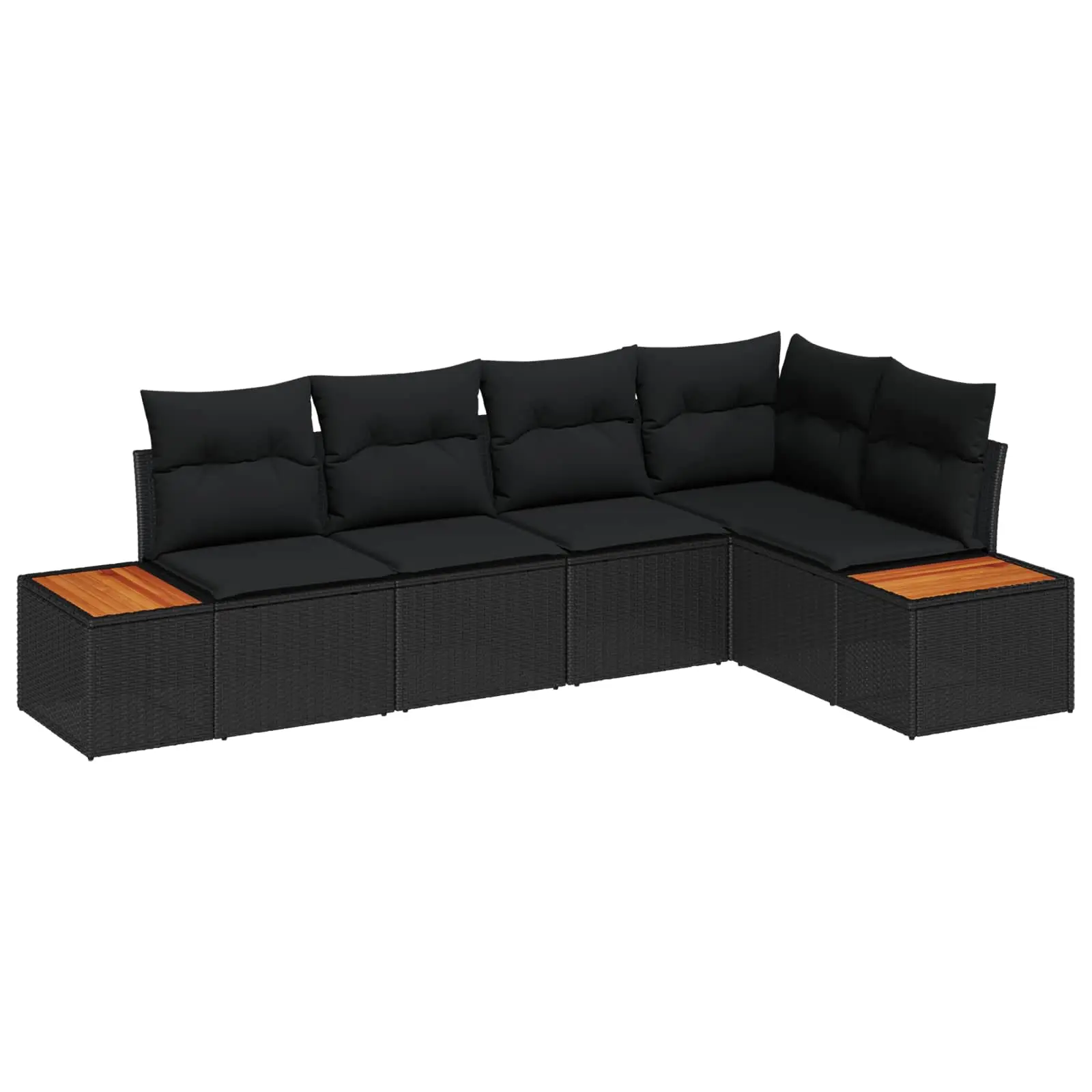 Ensemble Canapés Modulaires en Résine Tressée, Résistant UV pour Espace Détente Contemporain, Noir Élégant – ComfortXL Outdoor Living