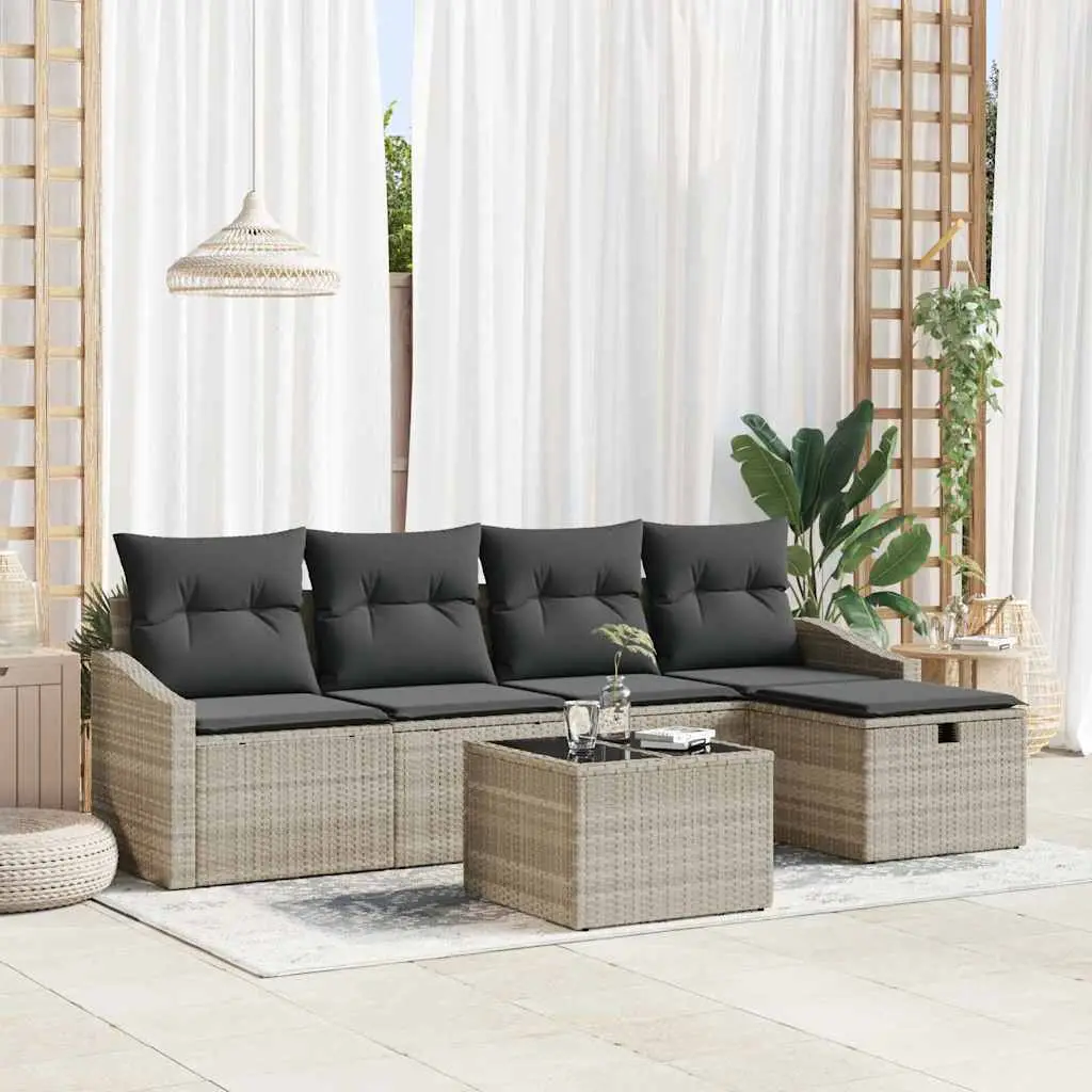 Ensemble de Canapés avec coussin 6 pcs polyrotin vidaXL 3360603