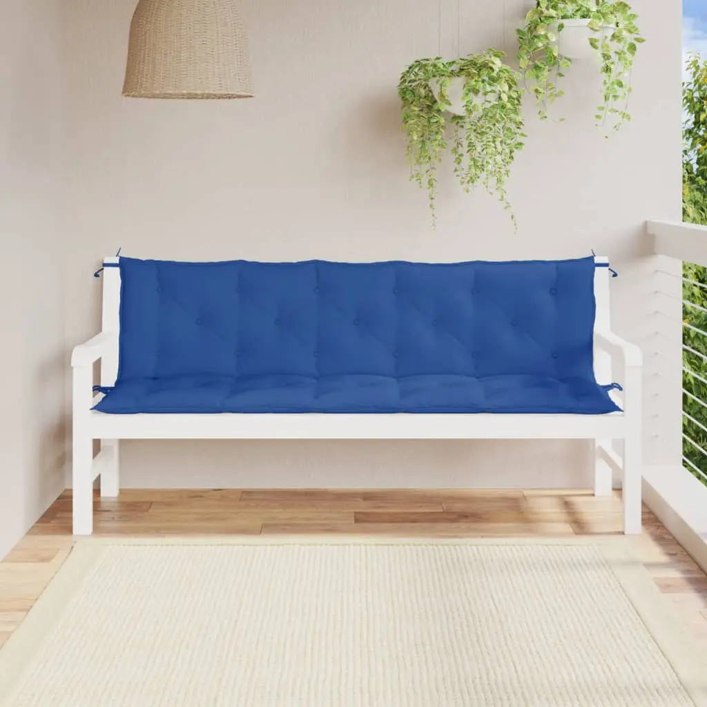 Ensemble Coussins Banc Jardin Tissu Oxford Déperlant pour Terrasse et Balcon Bleu 180x50cm – ComfortXL Outdoor Living