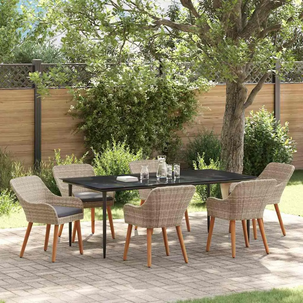 Ensemble de salle à manger pour jardin 7 pcs Gris clair vidaXL 3261710