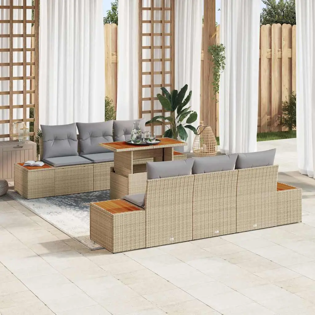 Ensemble de salle à manger pour jardin 7 pcs Beige et gris vidaXL 3350032 beige et gris