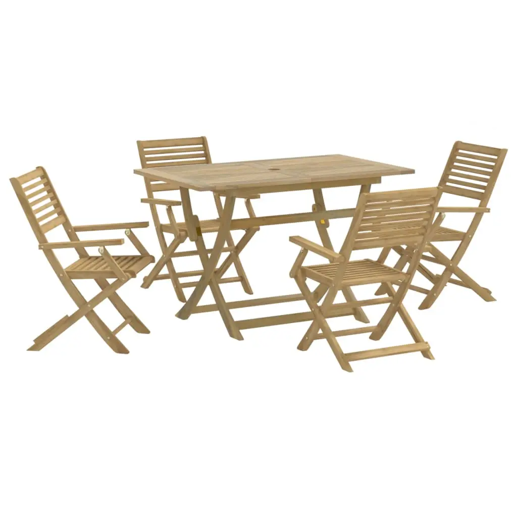 Ensemble de 5 pcs table de jardin avec chaises – mobilier de jardin Bois d’acacia solide-JU2745