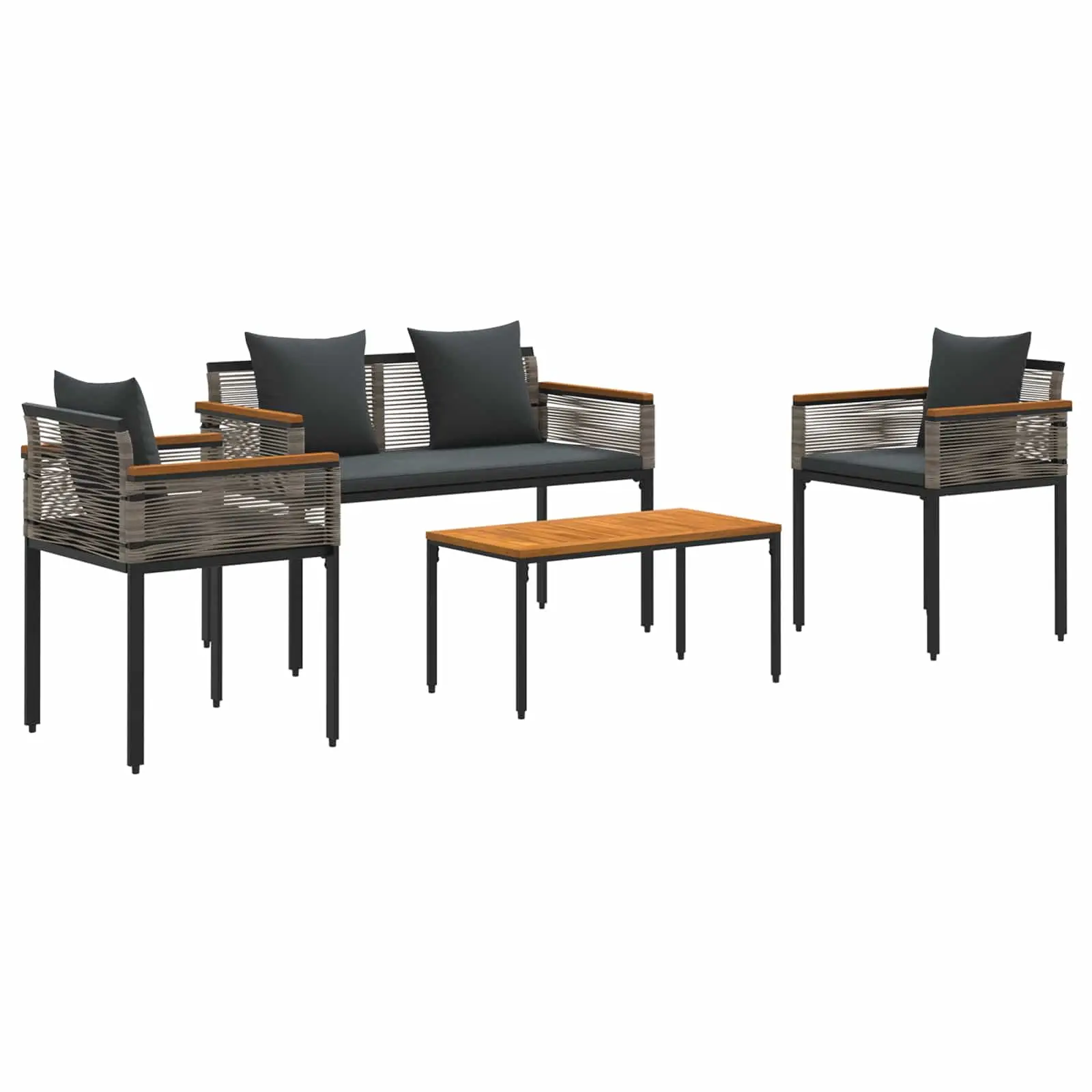 Ensemble de meubles d’extérieur 4 pcs | Mobilier d’extérieur Gris et Gris foncé Maison Chic