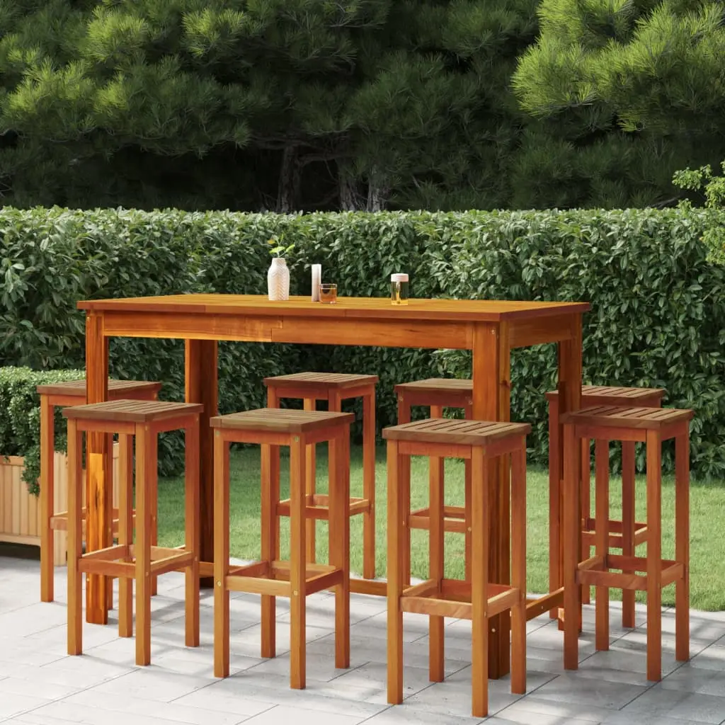 Ensemble de bar de jardin 9 pcs Bois d’acacia solide vidaXL 3116023