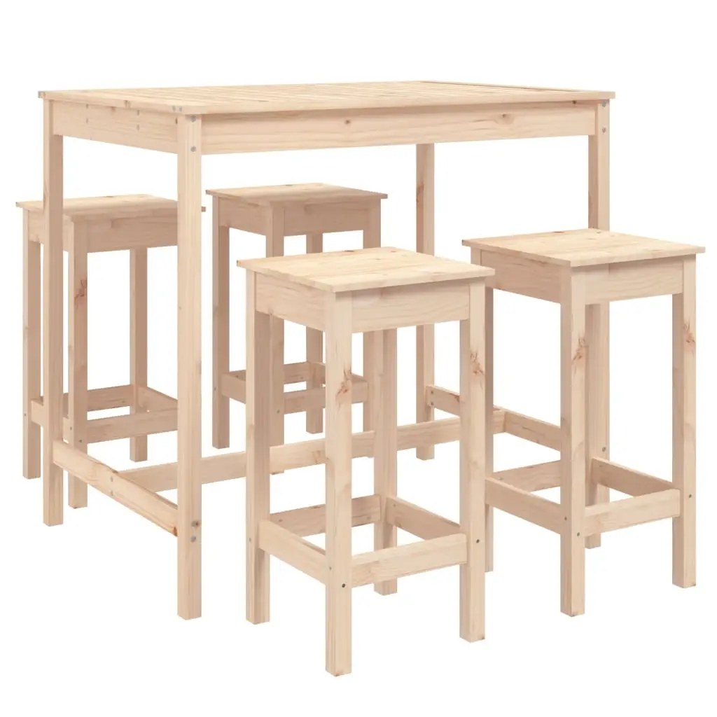 Ensemble de 5 pcs bar de jardin – Mobilier d’extérieur – Mobilier de jardin bois de pin massif-JU2247