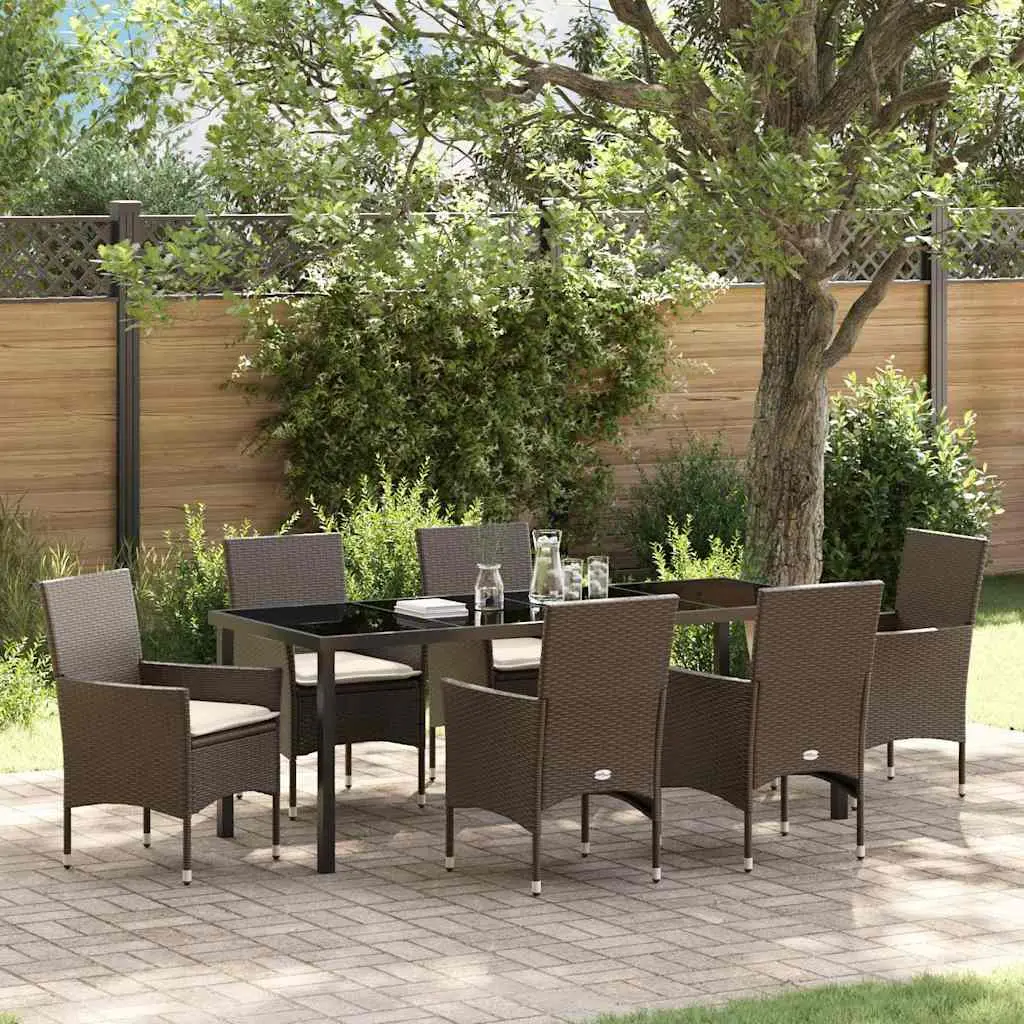 Ensemble de salle à manger pour jardin 7 pcs Marron polyrotin vidaXL 3379784