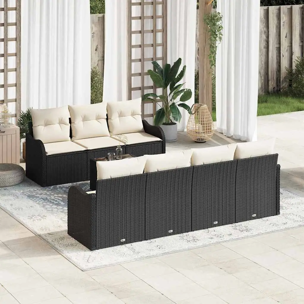 Ensemble de canapé de jardin Noir 55 x 55 x 37 cm polyrotin vidaXL 3345607