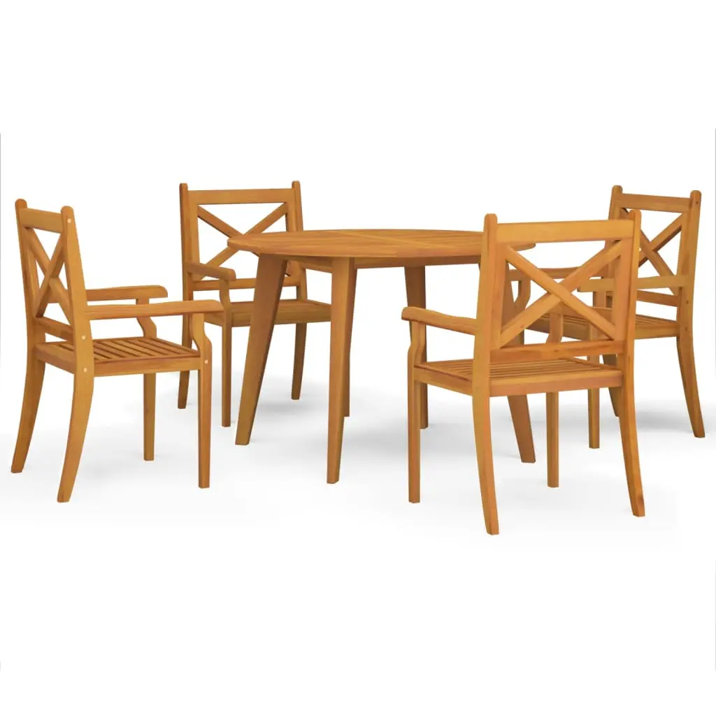 Ensemble de 5 pcs table de jardin avec chaises – mobilier de jardin Bois d’acacia solide-JU2778