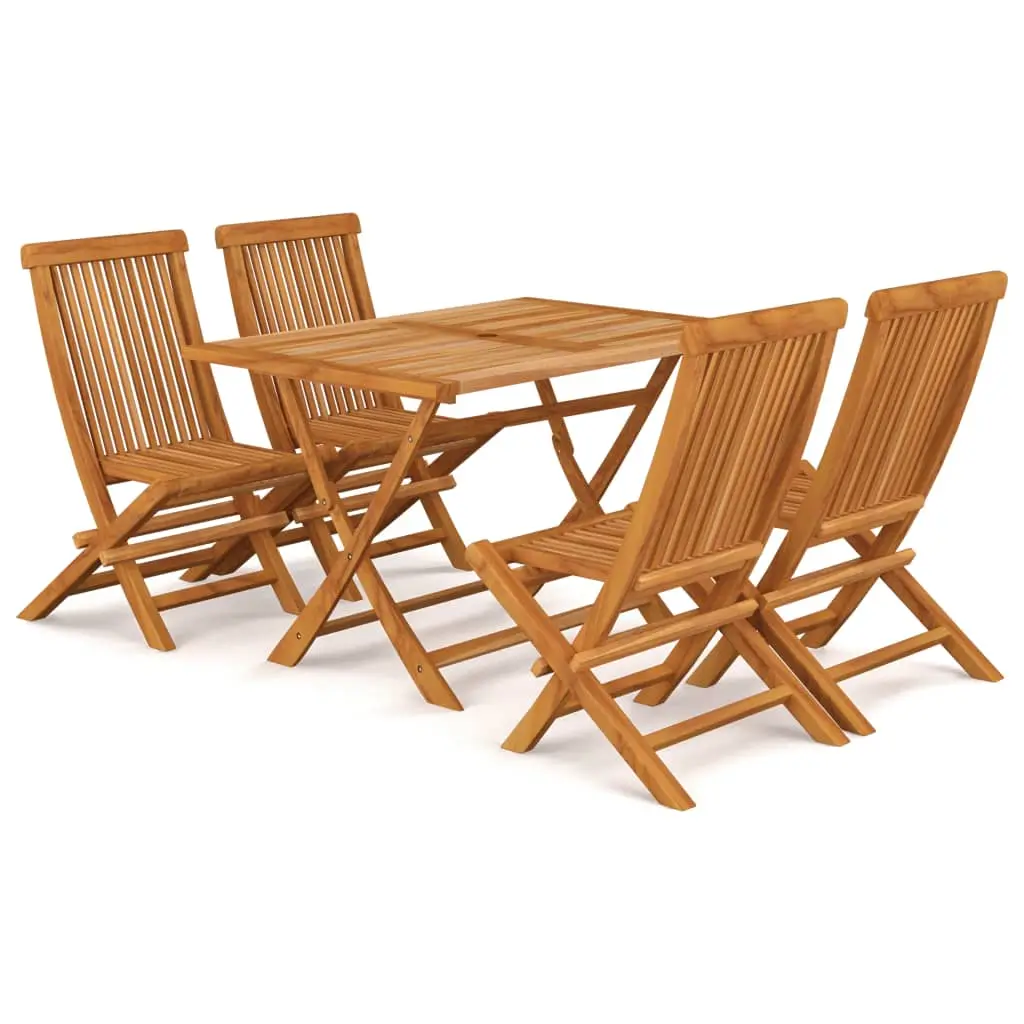 Ensemble de 5 pcs table de jardin avec chaises – mobilier de jardin Bois de teck massif-JU2635
