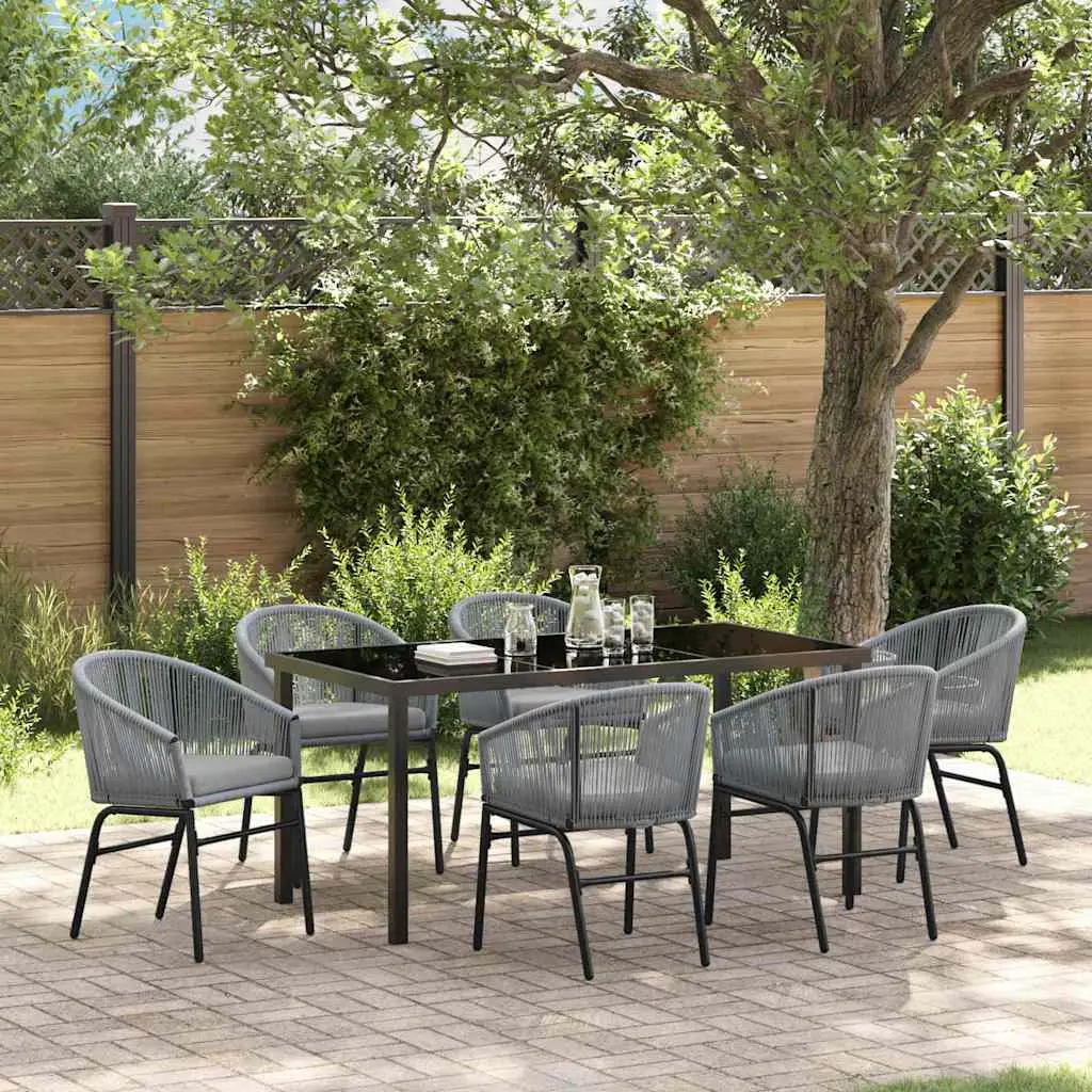 Ensemble de salle à manger pour jardin 7 pcs Anthracite vidaXL 3379363