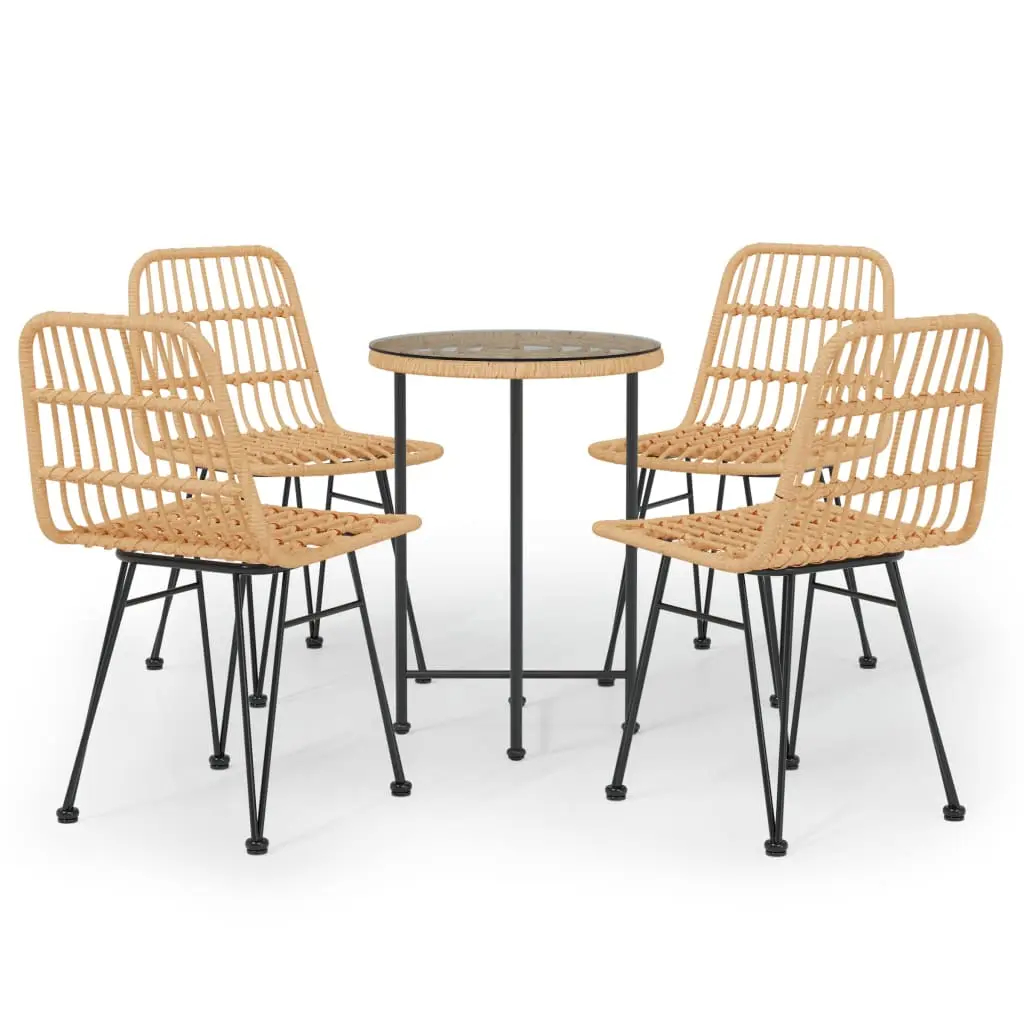 Ensemble de 5 pcs table de jardin avec chaises – mobilier de jardin Résine tressée-JU2482