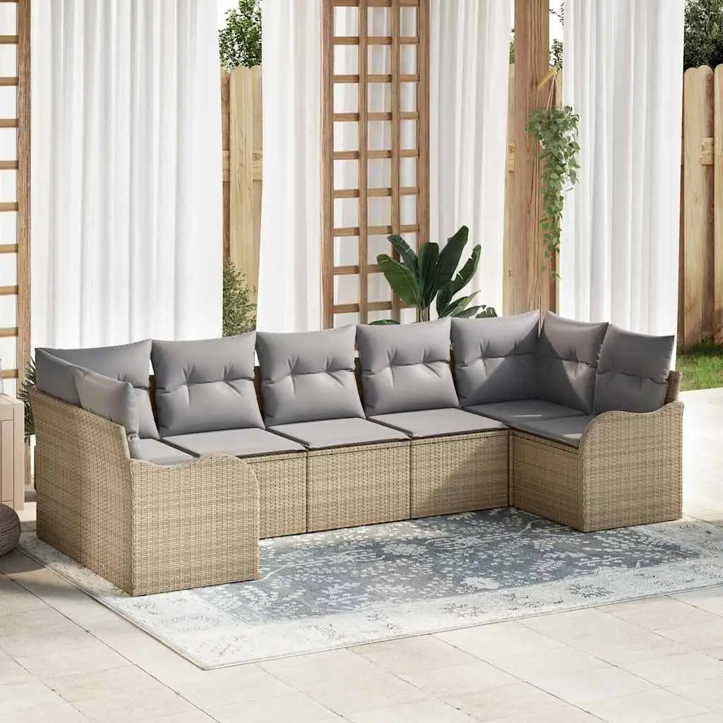 Ensemble de canapé de jardin Beige polyrotin vidaXL 3345850