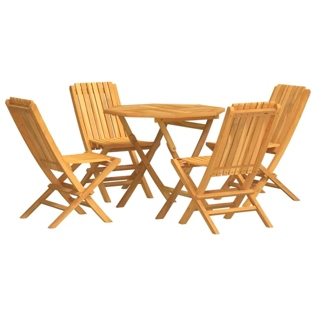 Ensemble de 5 pcs table de jardin avec chaises – mobilier de jardin Bois de teck massif-JU2731