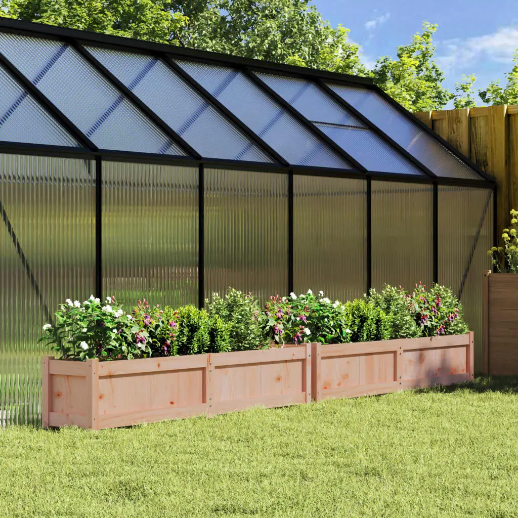 Ensemble de 2 Grandes Jardinières Longues Douglas Massif – Duo de Bacs Linéaires Durables Extérieur – 150cm Brun – ComfortXL Outdoor Living