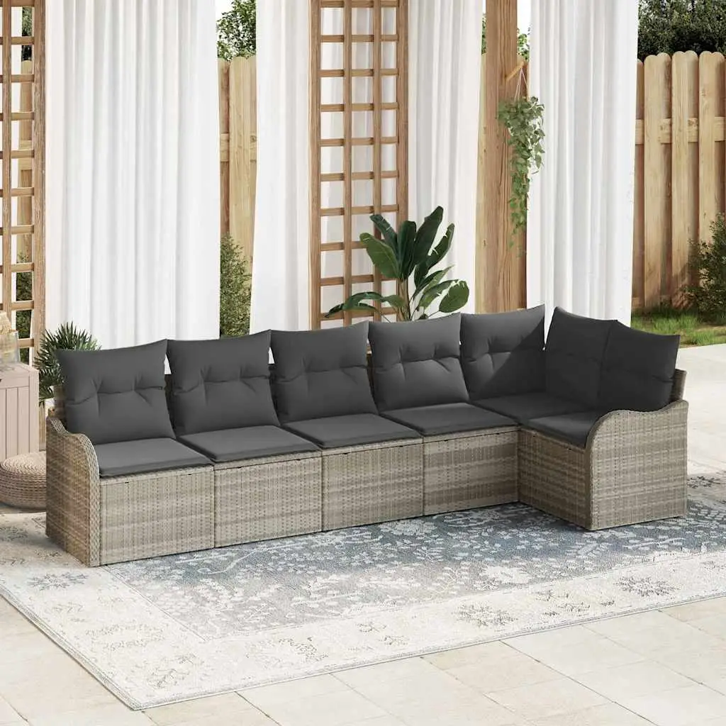 Ensemble de canapés 7 pcs en résine tressée avec rangement intégré Beige – ComfortXL Outdoor Living