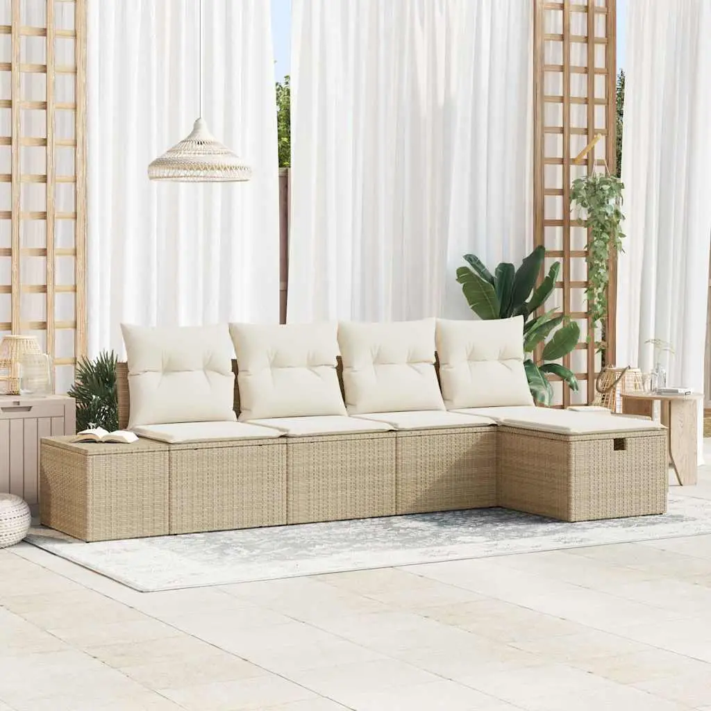 Ensemble de Canapés avec coussin 5 pcs polyrotin vidaXL 3360692