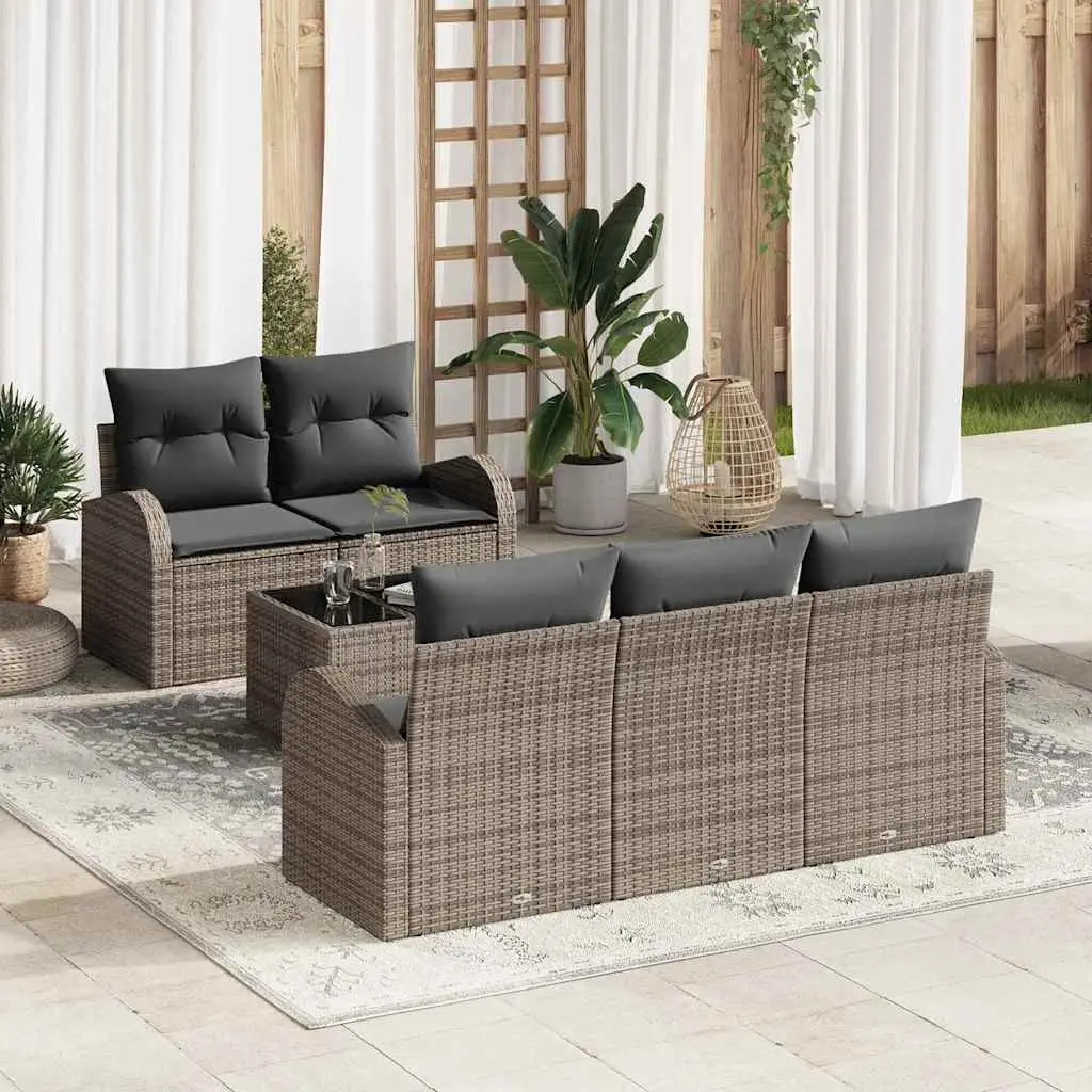 Ensemble de canapé de jardin Gris 55 x 55 x 37 cm polyrotin vidaXL 3345919